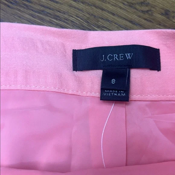 J Crew Coral Cotton Faux Wrap Skirt BNWT - Picture 3 of 12